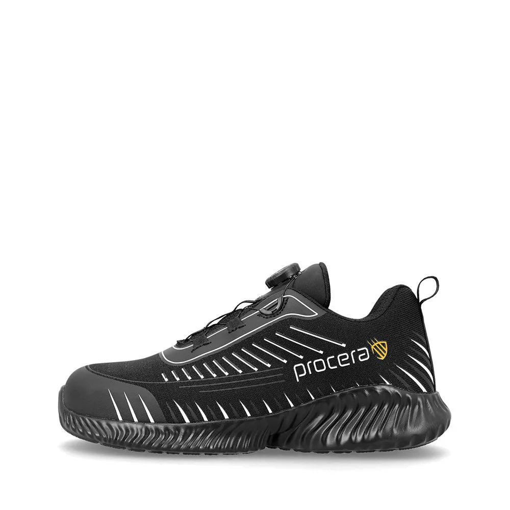 Procera Texo-Fly Larox Spin S1P gyorsfűzős félcipő - fekete