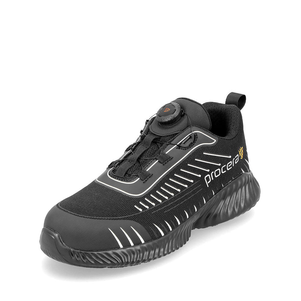 Procera Texo-Fly Larox Spin S1P gyorsfűzős félcipő - fekete