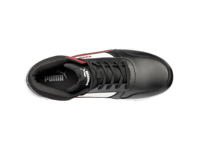 Puma Frontcourt BLK/WHT/RED Mid S3L ESD FO HRO SR munkavédelmi bakancs