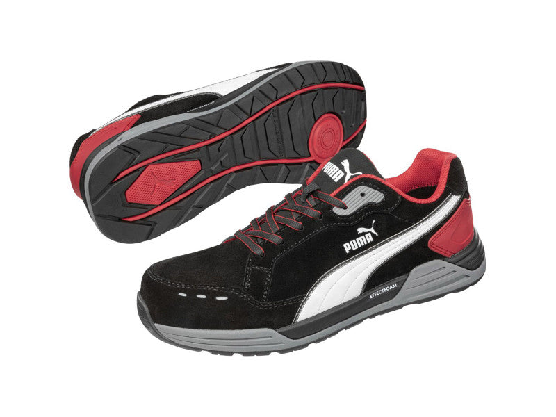 Puma Airtwist Blk Red low S3S ESD FO HRO SR munkavédelmi cipő