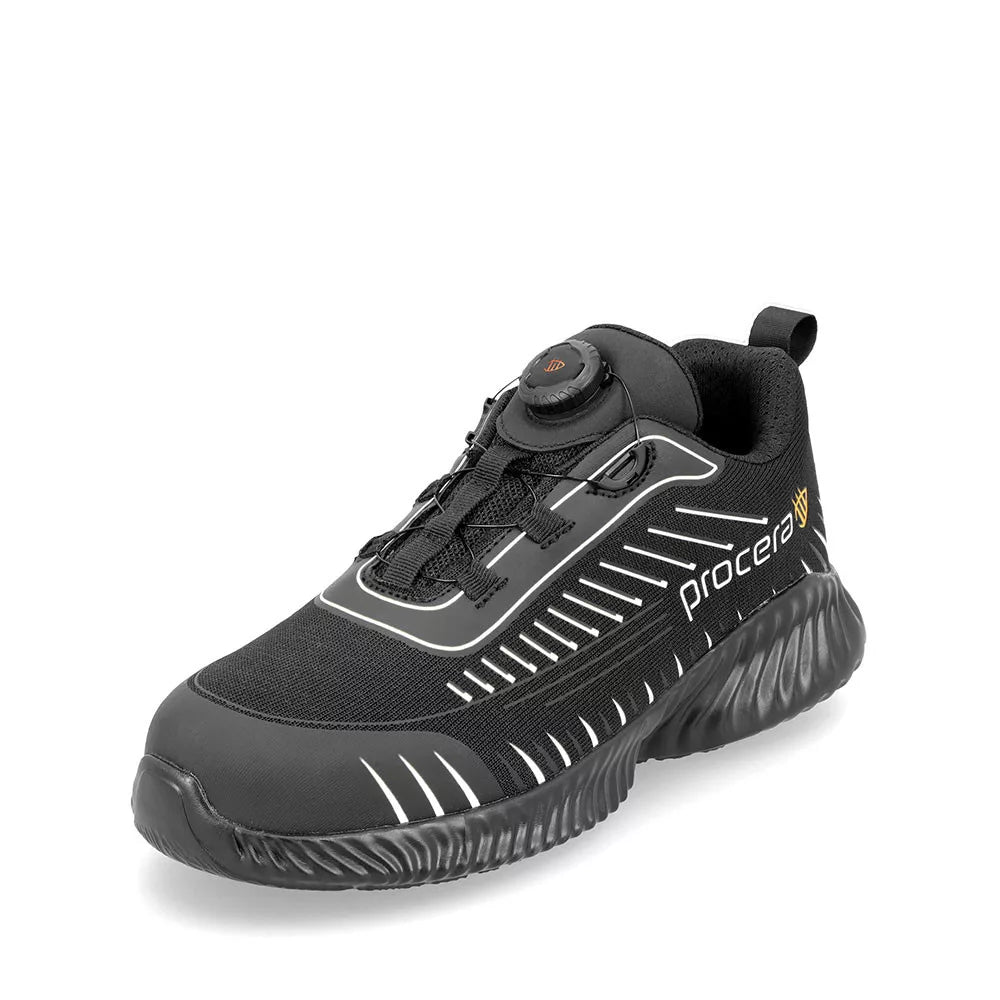 Procera Texo-Fly Larox Spin S1P gyorsfűzős félcipő - fekete
