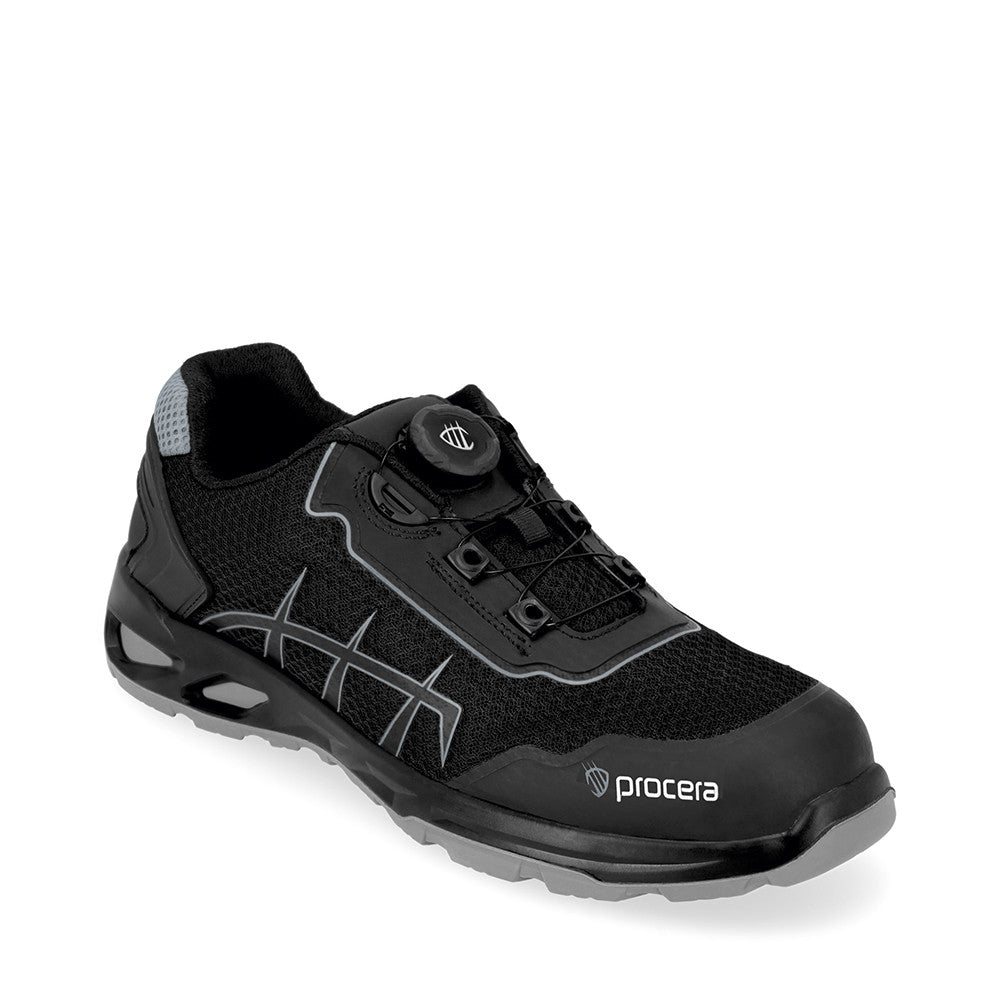 Procera Lotus S1PS gyorsfűzős félcipő - fekete-szürke