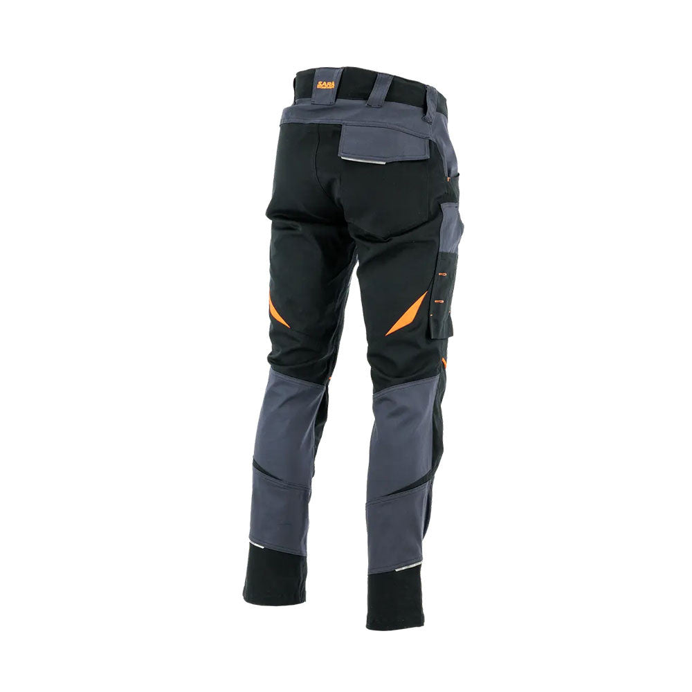 Sara Cottonflex deréknadrág - sötétszürke - narancs