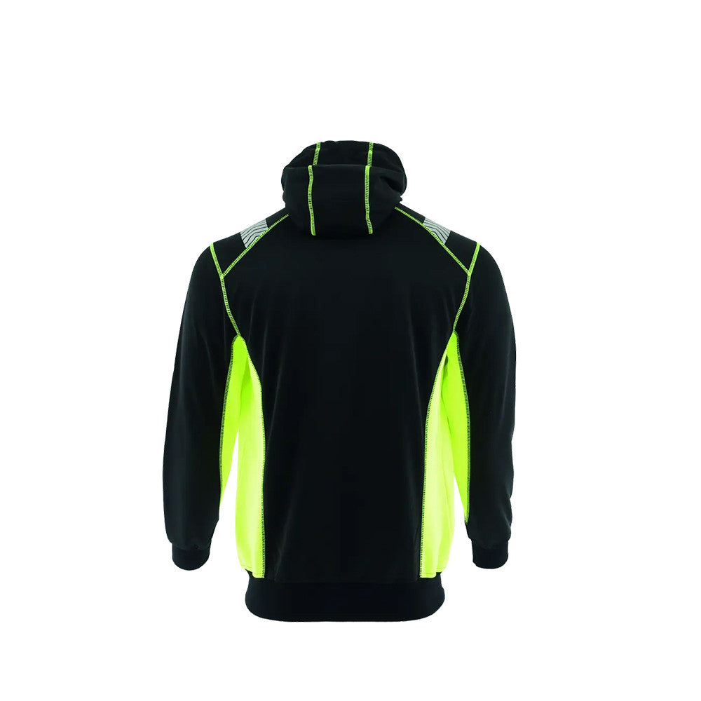 Sara Comfort Neo kapucnis pulóver fekete - neon