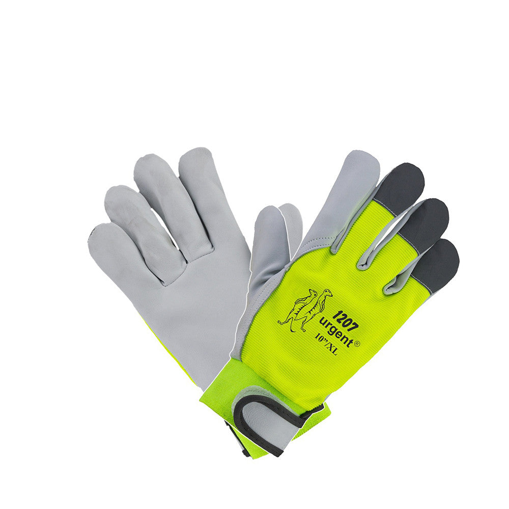 Urgent 1207 neon bőrkesztyű - biszteres