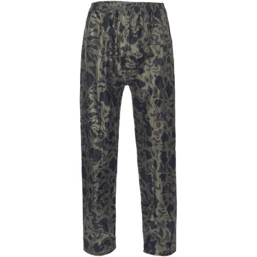 Modern terepmintás kétrészes esőruha PVC-vel bevont poliészter anyagból - zöld/fekete