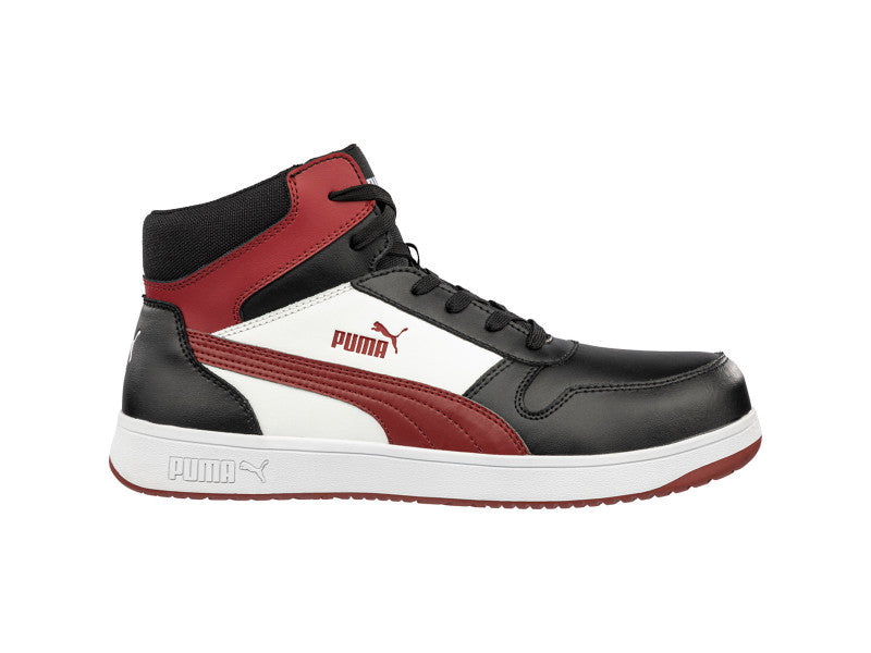 Puma Frontcourt BLK/WHT/RED Mid S3L ESD FO HRO SR munkavédelmi bakancs