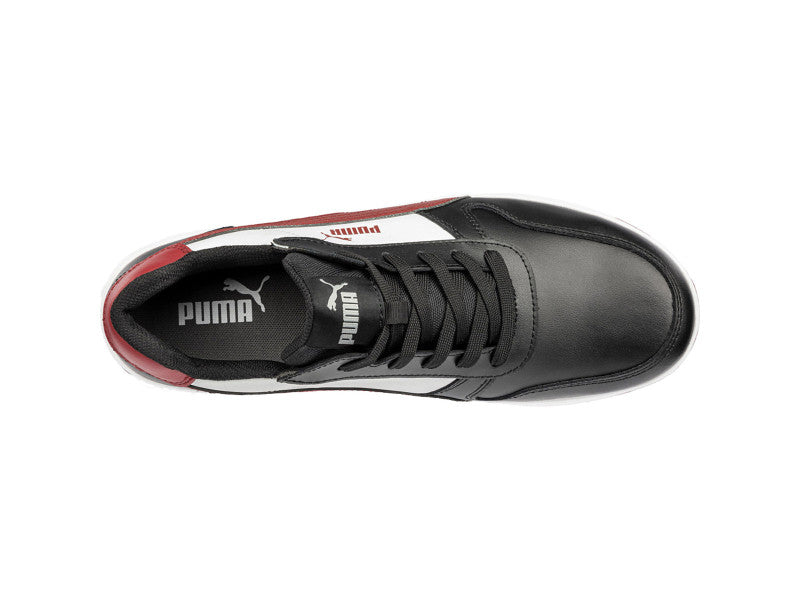 Puma Frontcourt BLK/WHT/RED Low S3L ESD FO HRO SR munkavédelmi cipő